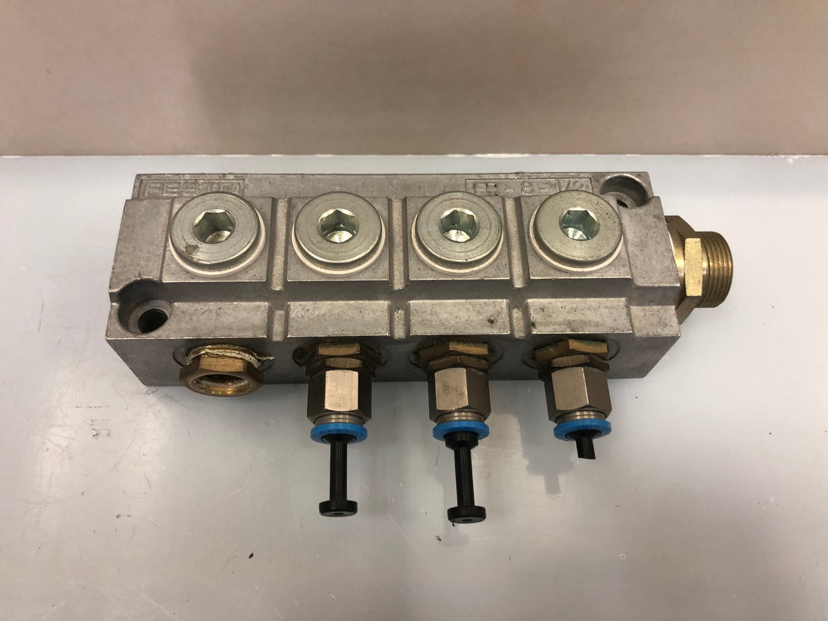 FESTO 6411 Del FR-8-1/2 Pneumatic Distributor Block – G 1/2" Port Manifold
