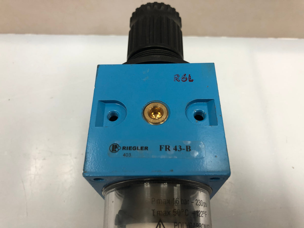 Riegler FR 43-B Compressed Air Filter – G 1/2" Inlet, High-Performance Filtration