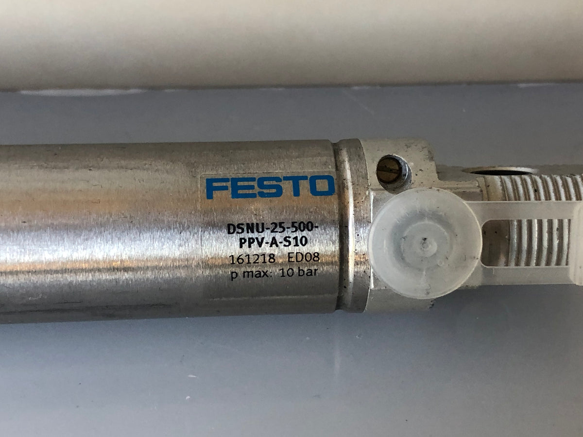 1x FESTO DSNU-25-500-PPV-A-S10 161218 Pneumatic Cylinder 25mm Bore, 500mm Stroke