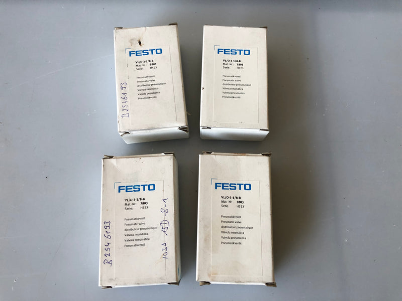 1x NEW Festo VL/0-3-1/8-B 7803 Pneumatic Valve – 3/2 Way Manual 1/8" Port