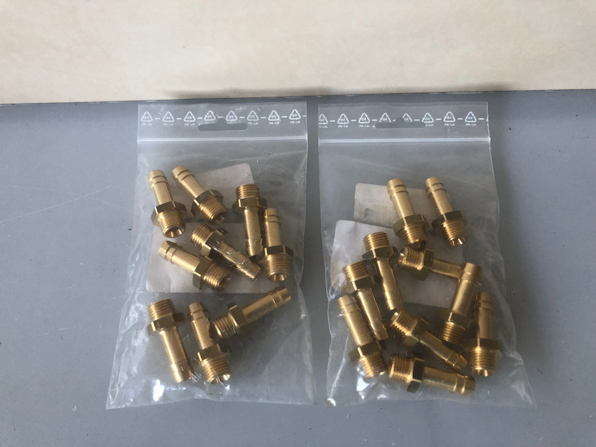 Lot of 19 Riegler 130990 Quick Couplings MS2391409 – Pneumatic Brass Fittings