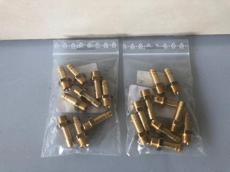 Lot of 19 Riegler 130990 Quick Couplings MS2391409 – Pneumatic Brass Fittings