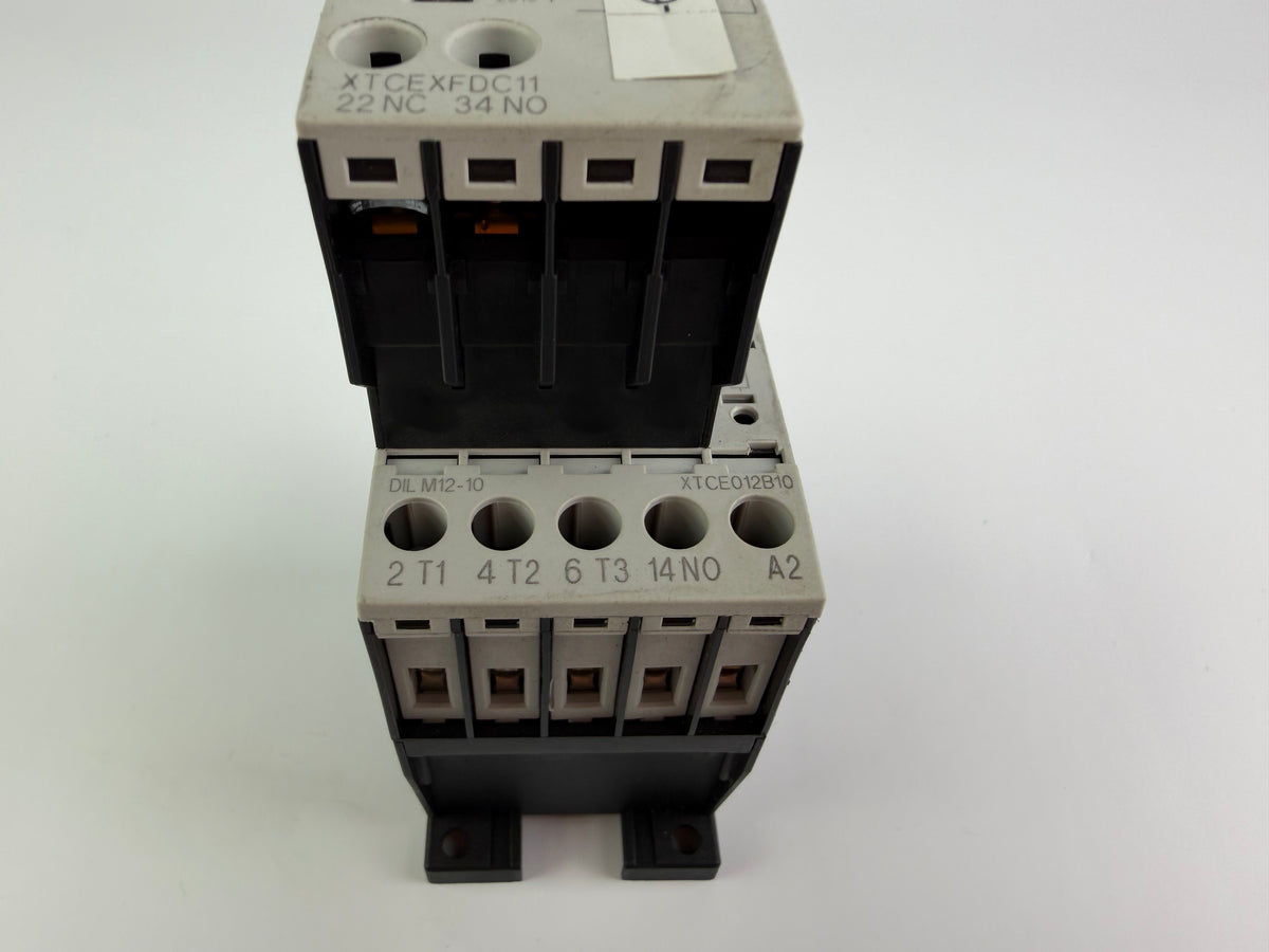 Eaton Moeller XTCE012B10 Contactor + DIL M32-XHI11 Auxiliary Contact Block (21NC / 33NO)