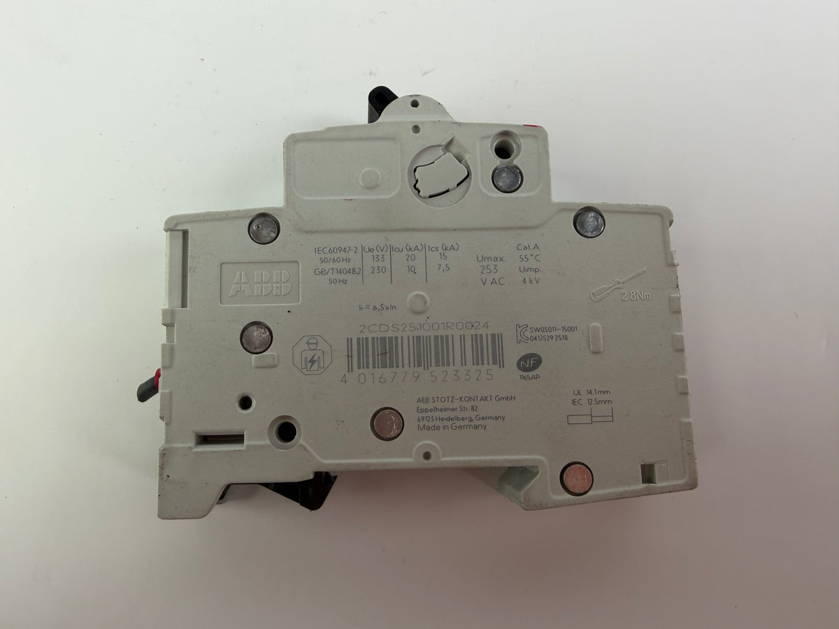 ABB S201-C2 Circuit Breaker 2A 1-Pole 6kA 2CDS251001R0024