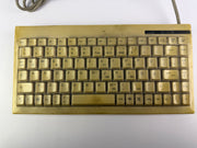 KeySonic ACK-595 Mini Keyboard – Beige (Yellowed) – 185cm Cable – German Layout