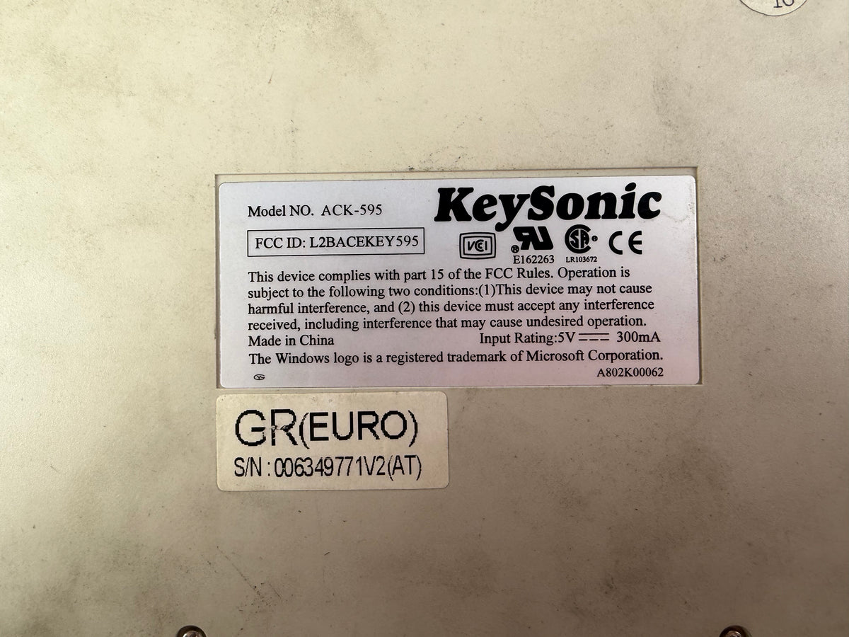 KeySonic ACK-595 Mini Keyboard – Beige (Yellowed) – 185cm Cable – German Layout