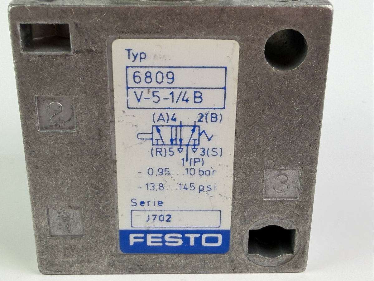 Festo 6809 V-5-1/4-B Stem Actuated Valve