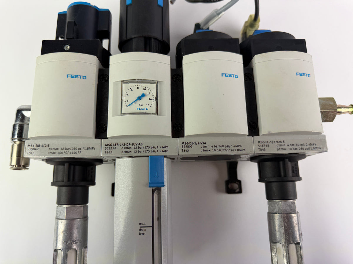 Festo MS6 Pneumatic Valve & Air Preparation Assembly MS6-EM-1/2-S 529842 +...