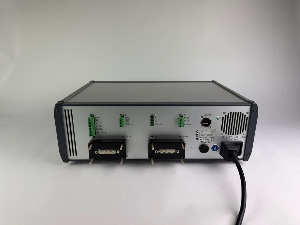 DELO DELOLUX pilot A4T Control Unit + 2× DELOLUX 20/400 A2 LED Heads – Complete UV Light Curing System