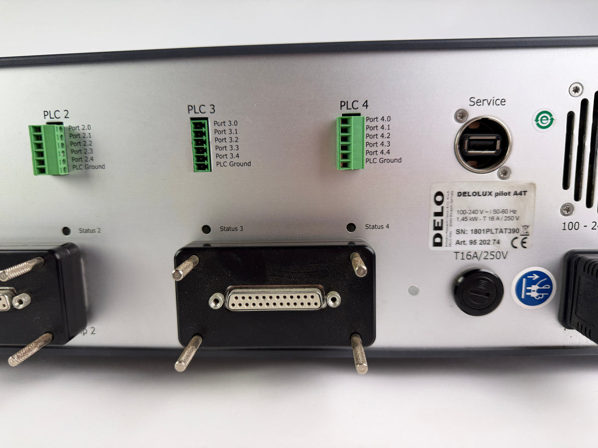 DELO DELOLUX pilot A4T Control Unit + 2× DELOLUX 20/400 A2 LED Heads – Complete UV Light Curing System