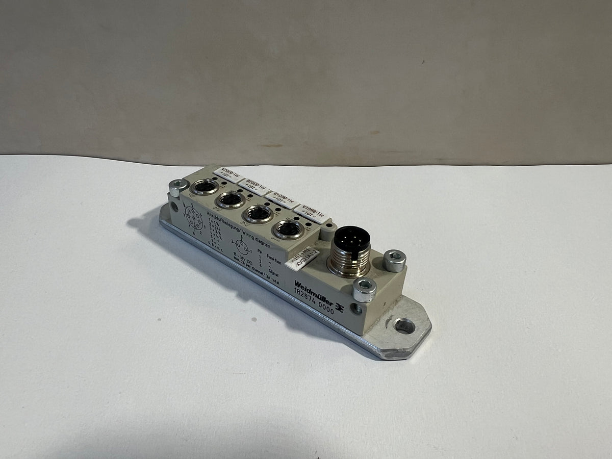1x Weidmüller 1828740000 4-Port Slim Line M8 Distribution Terminal Block