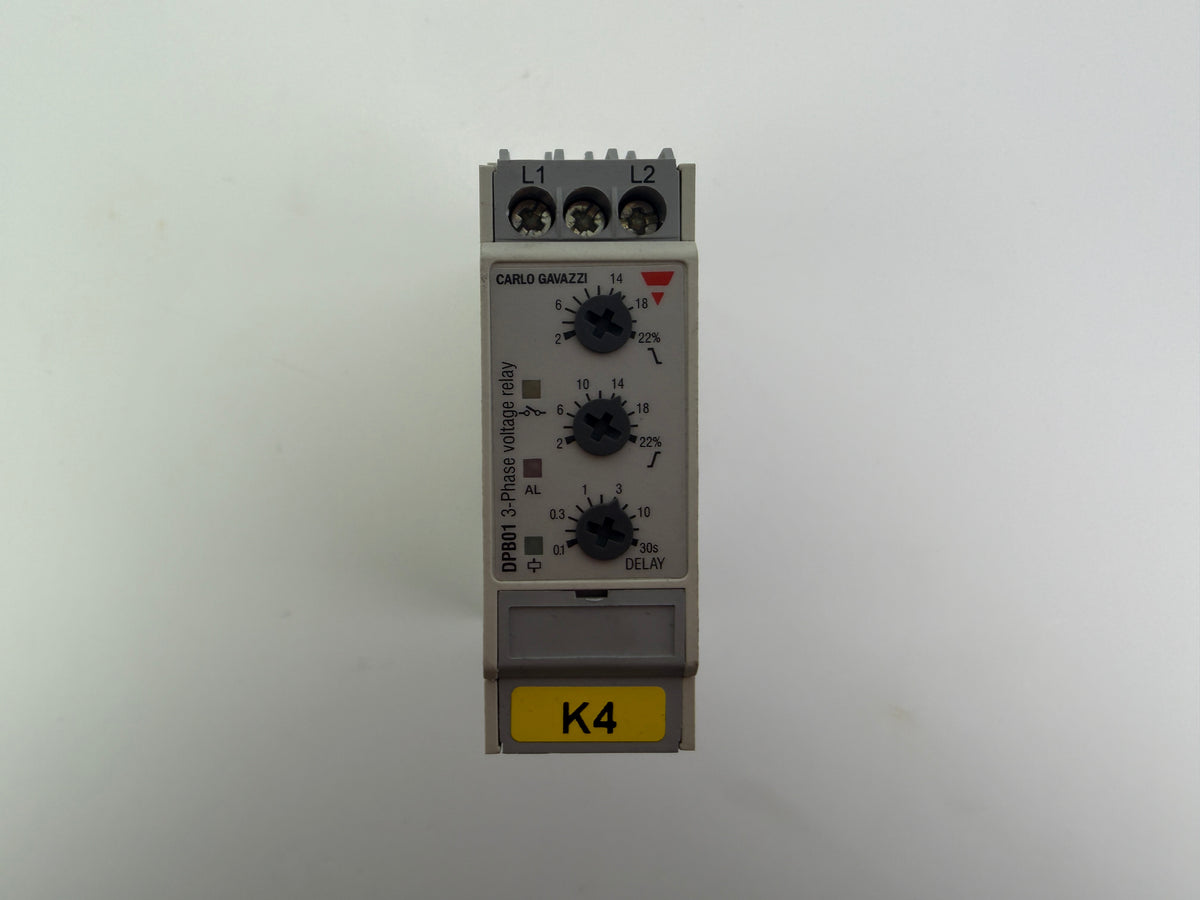 1x Carlo Gavazzi DPB01CM48 3-Phase Voltage Relay 380–480 VAC