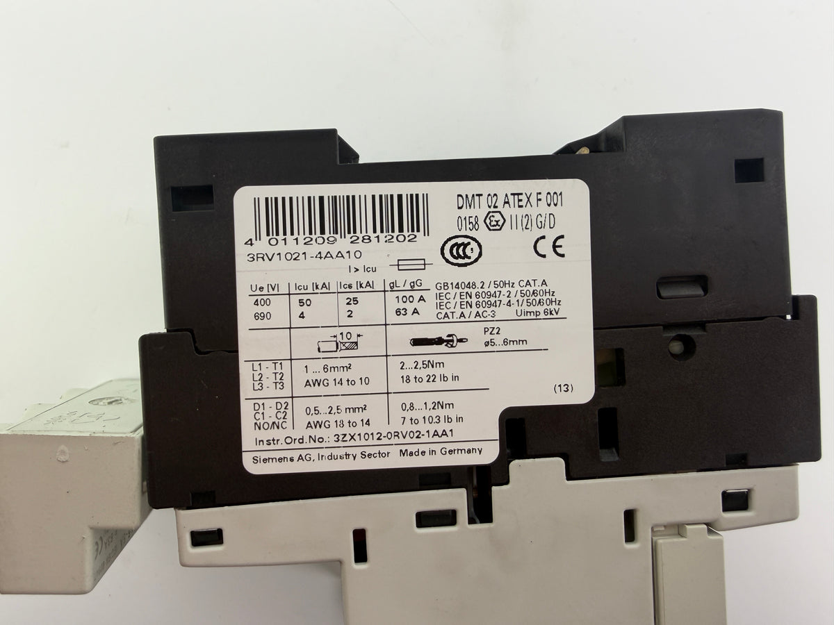 1x Siemens 3RV1021-4AA10 Motor Starter Protector Circuit Breaker