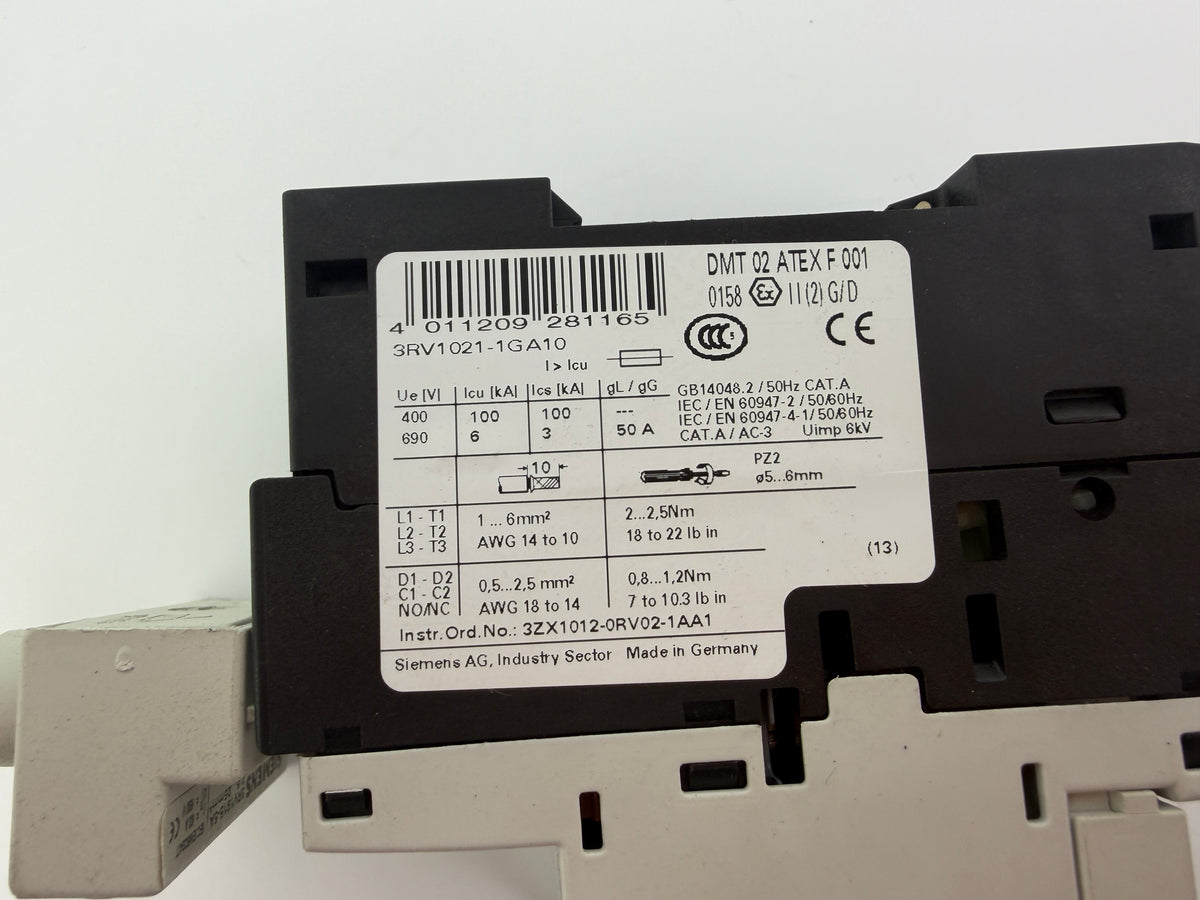 1x Siemens 3RV1021-1GA10 Motor Starter Protector Circuit Breaker