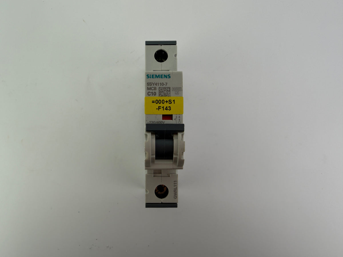 1x Siemens 5SY4110-7 Miniature Circuit Breaker MCB C10 1P 10A 230/400V