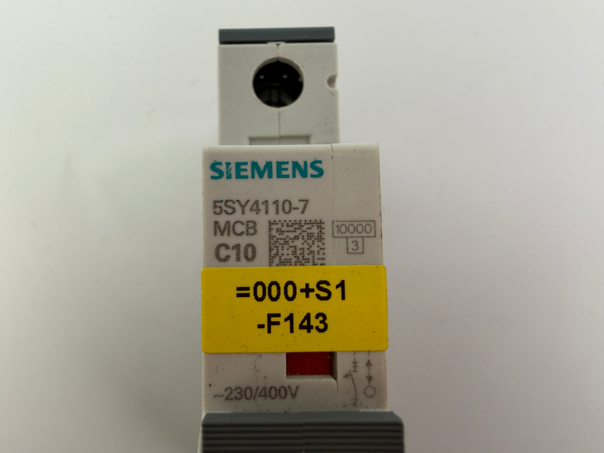1x Siemens 5SY4110-7 Miniature Circuit Breaker MCB C10 1P 10A 230/400V