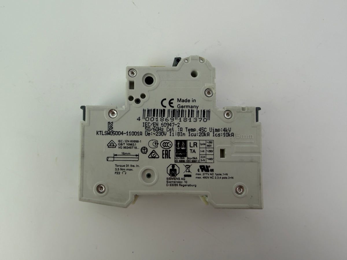 1x Siemens 5SY4110-7 Miniature Circuit Breaker MCB C10 1P 10A 230/400V