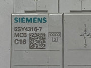 1x Siemens 5SY4316-7 MCB C16 Circuit Breaker