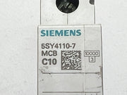 1x Siemens 5SY4110-7 MCB C10 Circuit Breaker