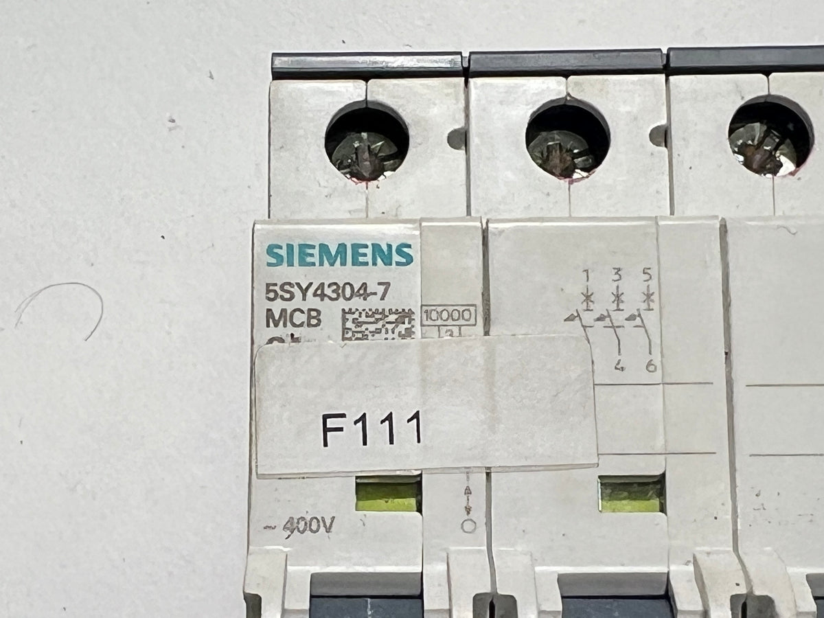 SIEMENS 5SY4304-7 Miniature Circuit Breaker MCB 3A C-Characteristic 230/400V