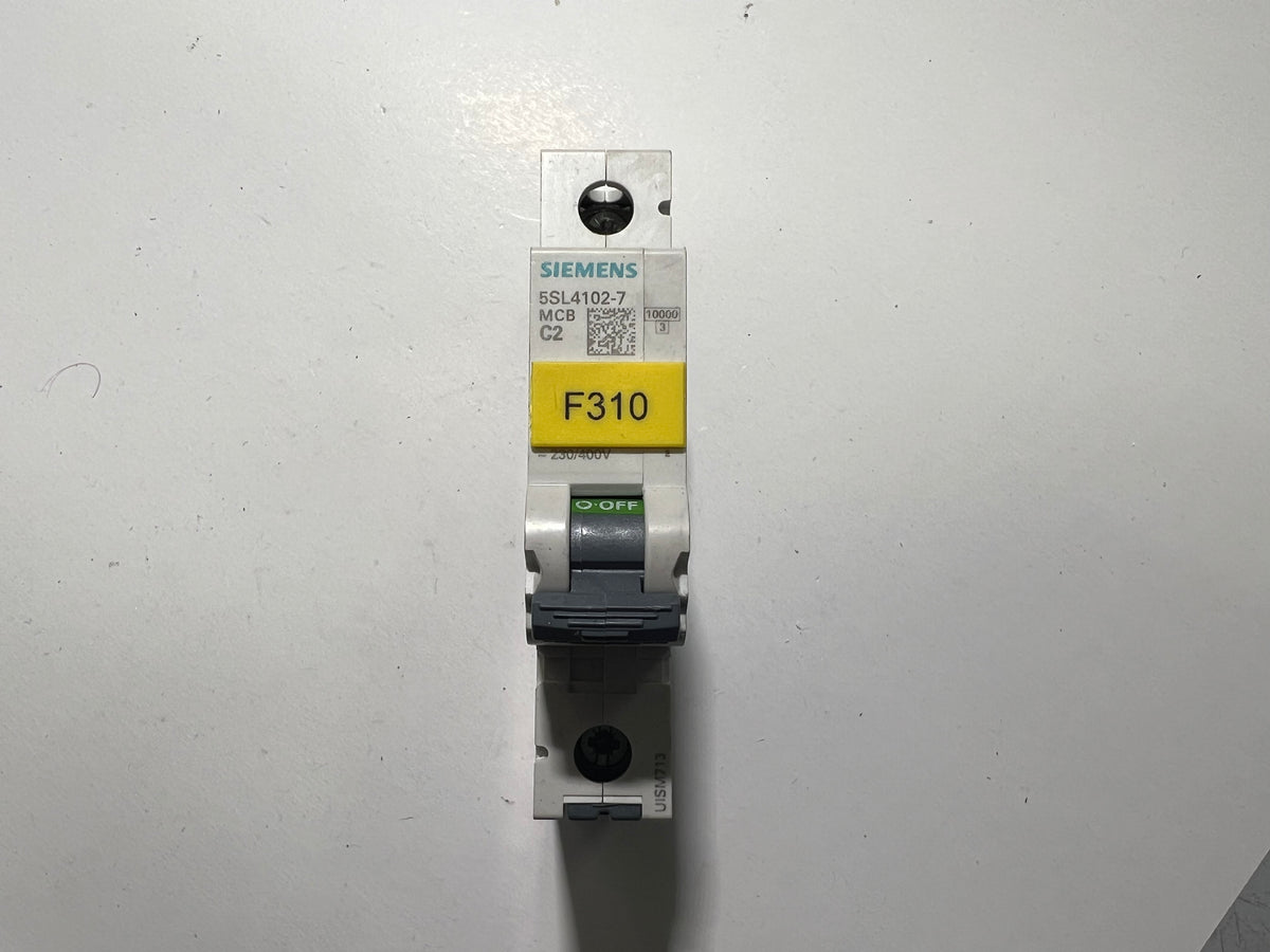 1x Siemens 5SL4102-7 Miniature Circuit Breaker MCB C2 230/400V 6kA
