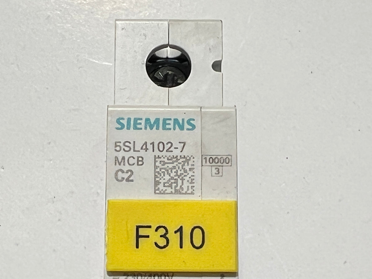 1x Siemens 5SL4102-7 Miniature Circuit Breaker MCB C2 230/400V 6kA