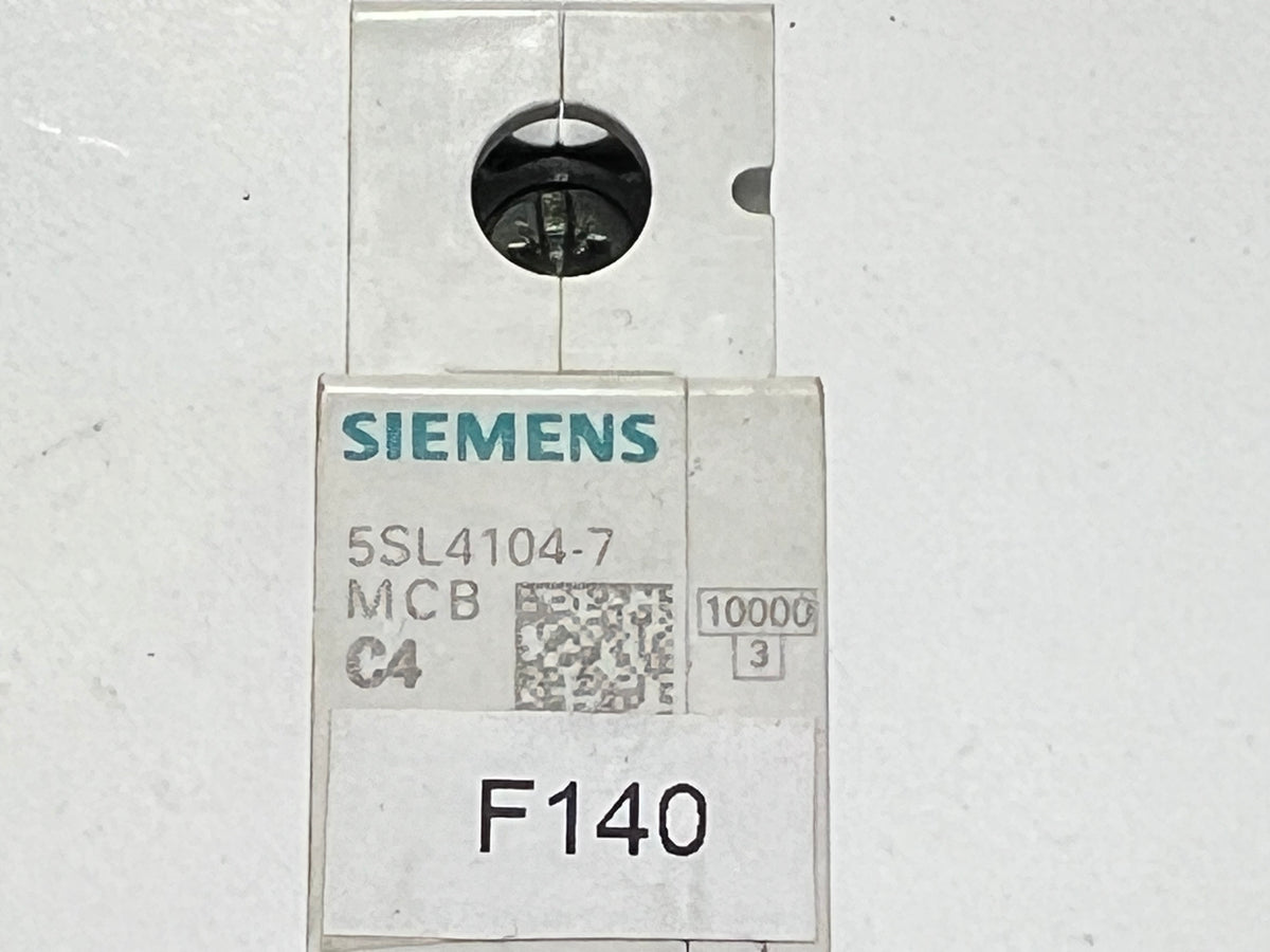 1x Siemens 5SL4104-7 Miniature Circuit Breaker MCB C4 230/400V 6kA