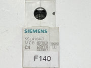 1x Siemens 5SL4104-7 Miniature Circuit Breaker MCB C4 230/400V 6kA