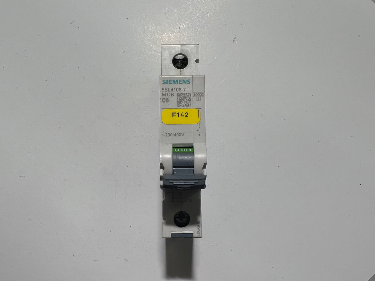 Siemens 5SL4106-7 Miniature Circuit Breaker MCB C6 230/400V 6kA