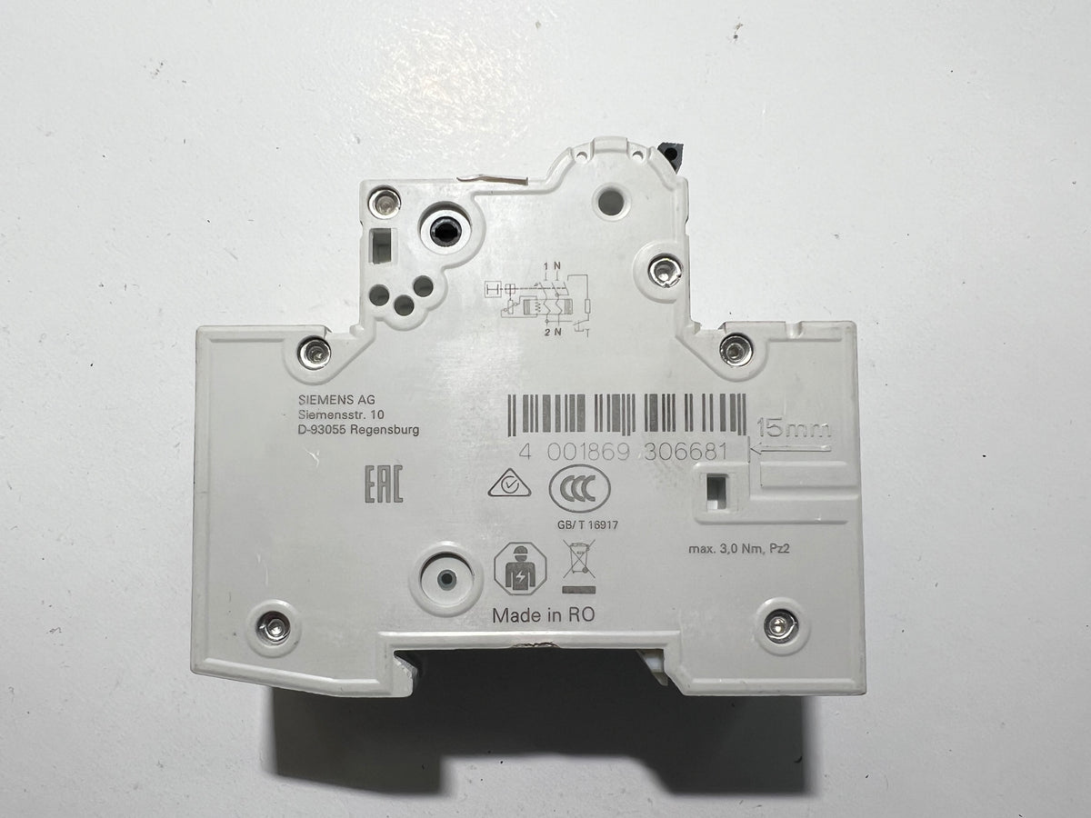 1x Siemens 5SU1356-6KK06 RCBO B6 30mA 230V 6kA Circuit Breaker
