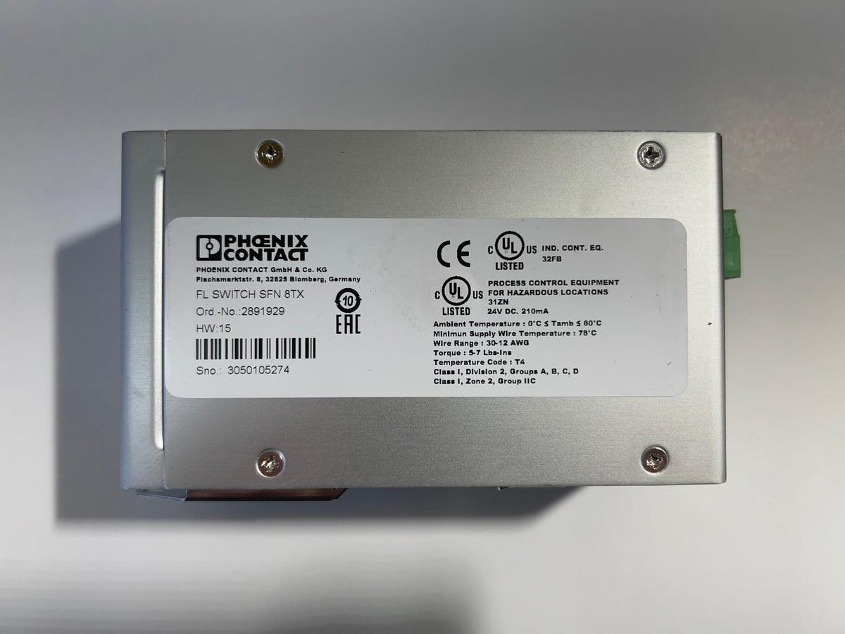 1x Phoenix Contact 2891929 Ethernet Switch FL SWITCH SFN 8TX