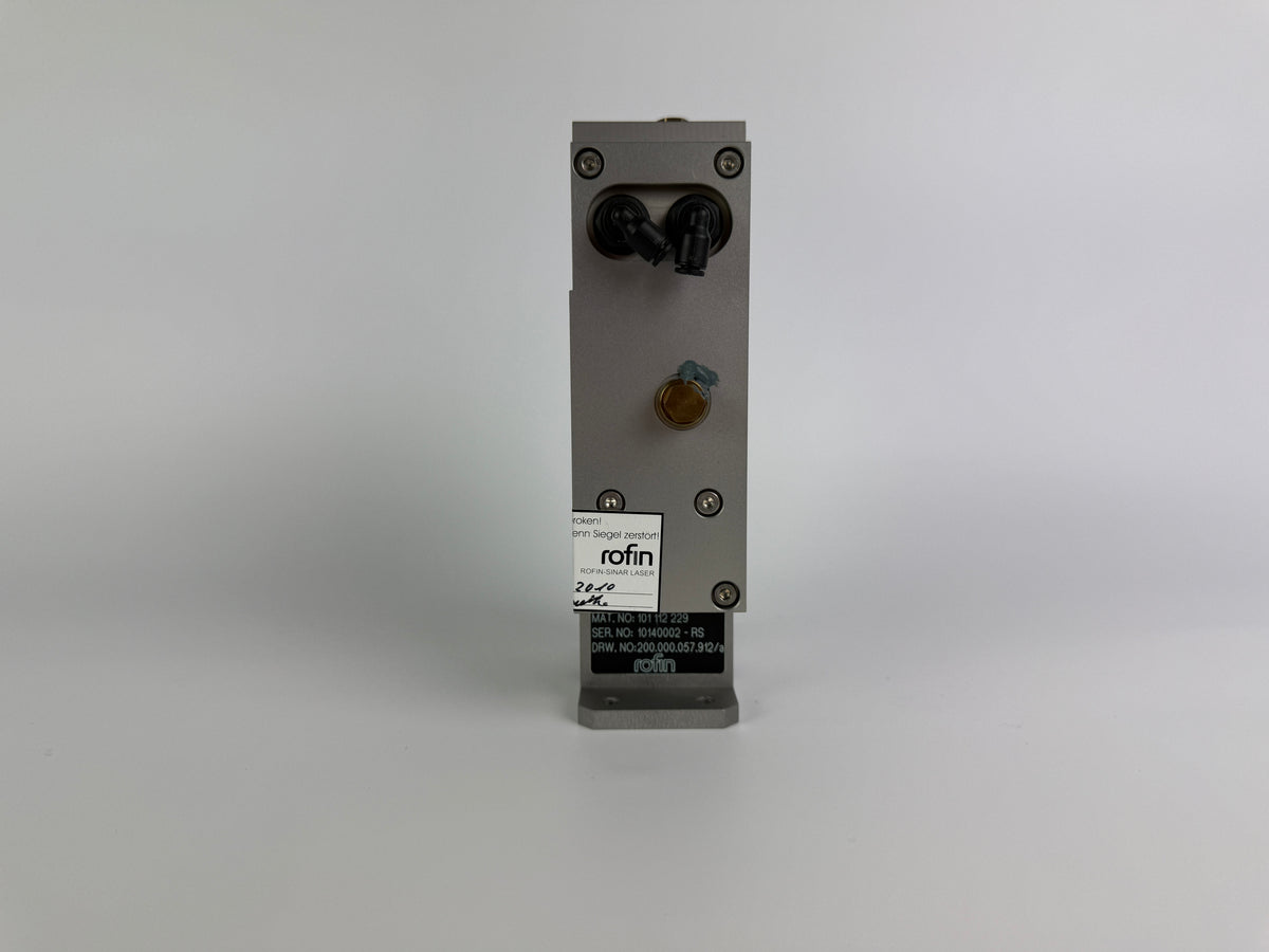 1x Rofin 101 112 229 Cooled Laser In-Beam Focuser Lens / Filter Module