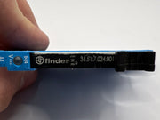 Lot of 2 Finder 93.01.7.024 Relay Sockets + 34.51.7.024.0010 24V 6A Relays