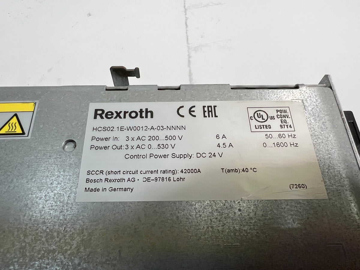 1x Rexroth IndraDrive C HCS02.1E-W0012-A-03-NNNN Drive Controller
