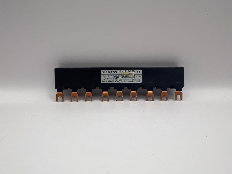 Siemens 3RV1915-1BB 3-Phase Busbar for 3RV1 Motor Protection Circuit Breakers