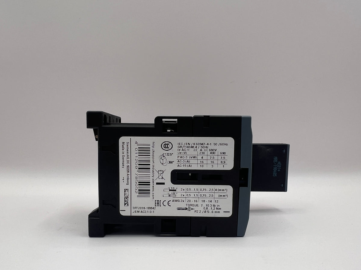 Siemens SIRIUS 3RT2018-1BB42  CONTACTOR + 3RT2916-1DG00