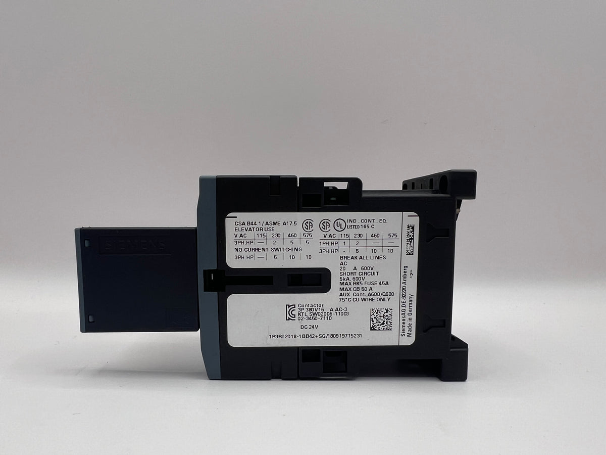Siemens SIRIUS 3RT2018-1BB42  CONTACTOR + 3RT2916-1DG00