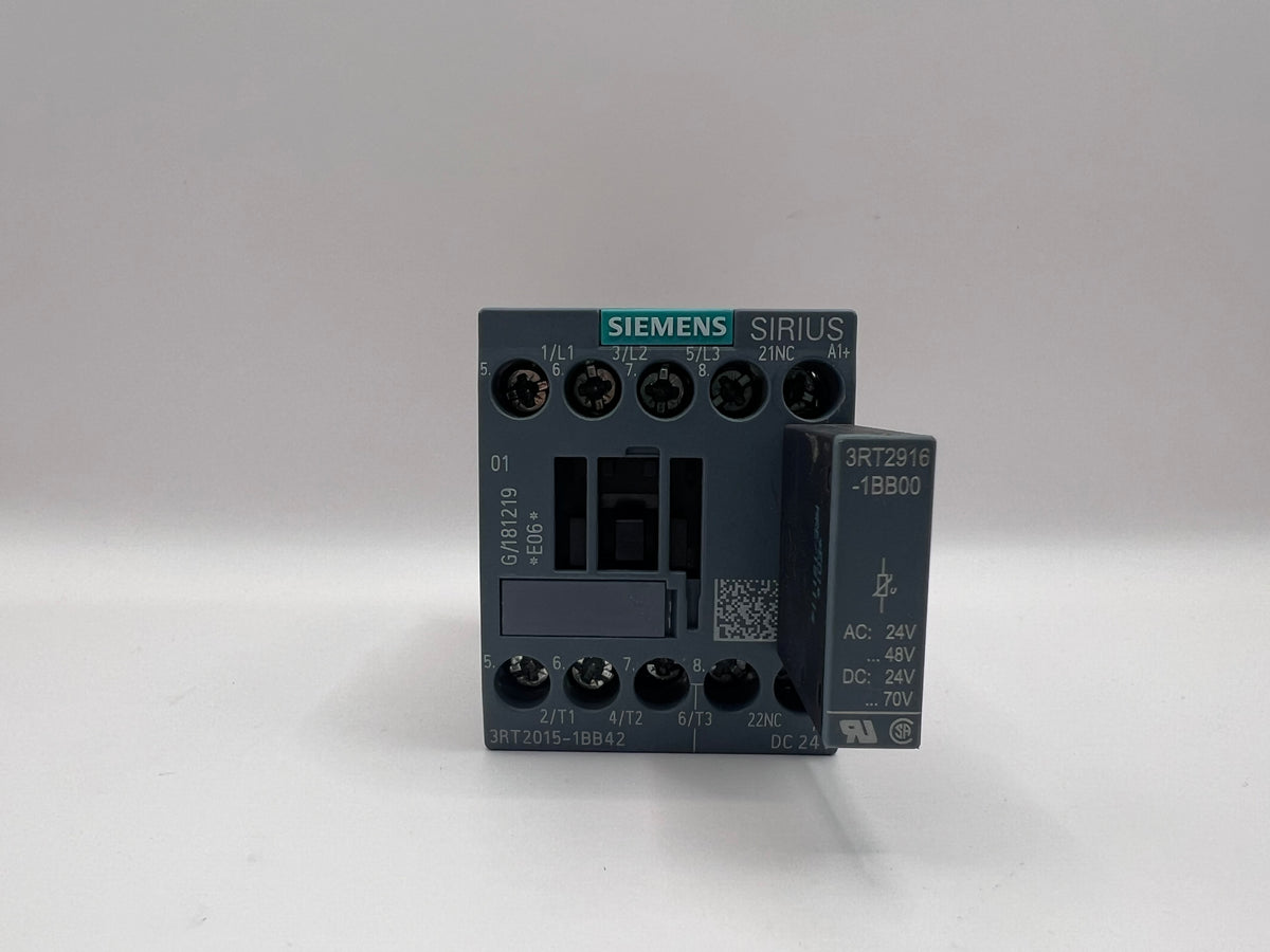 Siemens SIRIUS 3RT2015-1BB42  CONTACTOR + 3RT2916-1BB00
