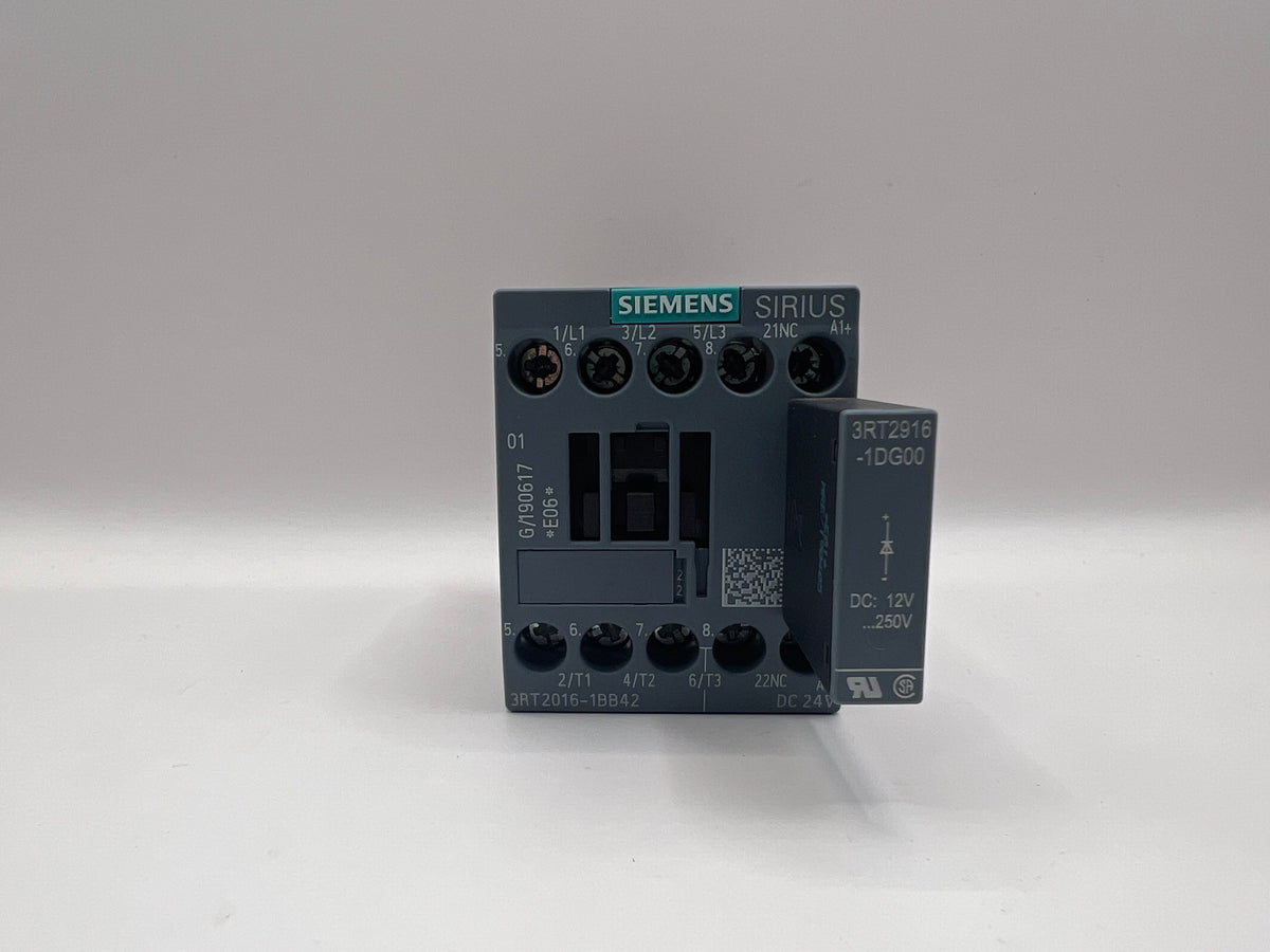 Siemens SIRIUS 3RT2016-1BB42  CONTACTOR + 3RT2916-1DG00
