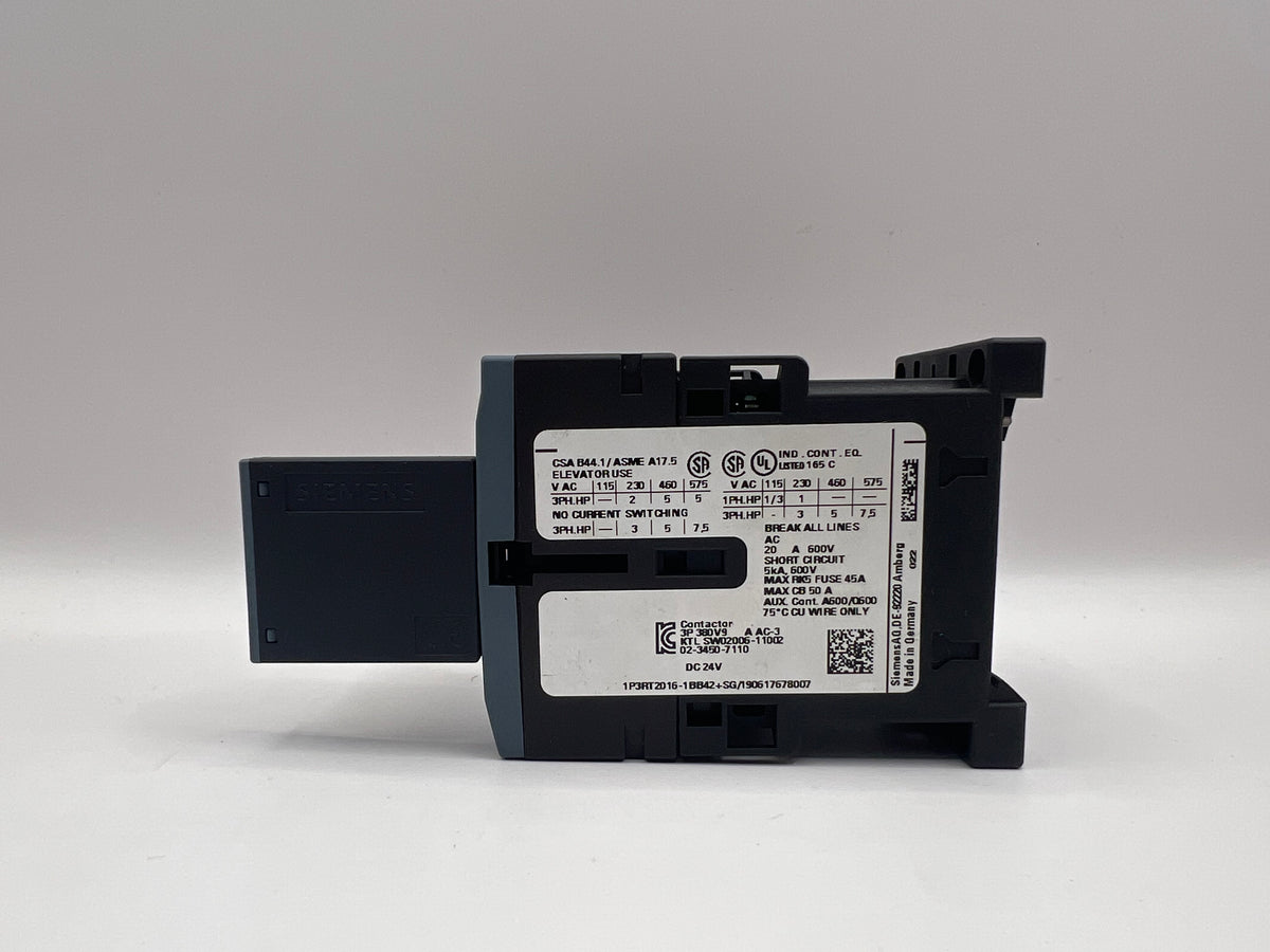 Siemens SIRIUS 3RT2016-1BB42  CONTACTOR + 3RT2916-1DG00
