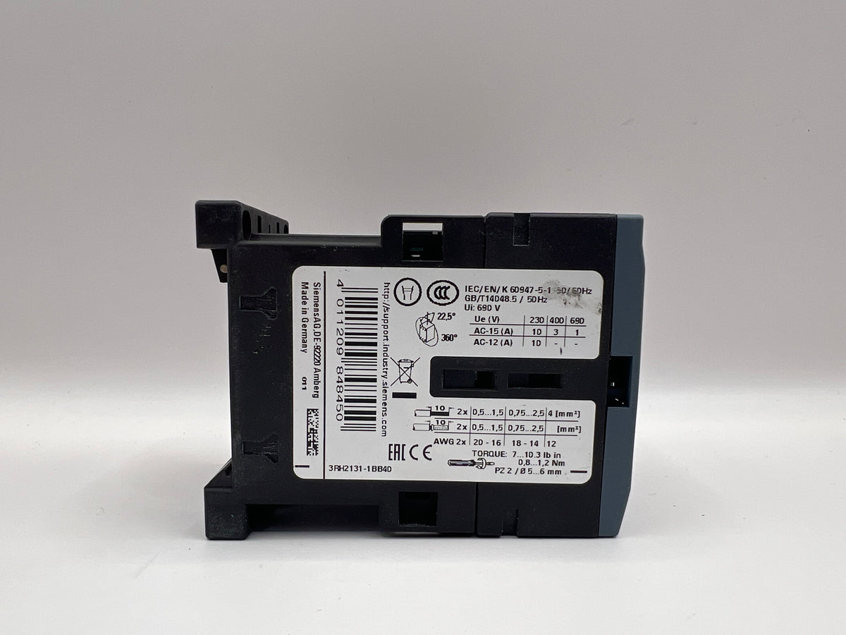 1x Siemens SIRIUS 3RH2131-1BB40 Contactor 24V AC Coil 3NO + 1NC