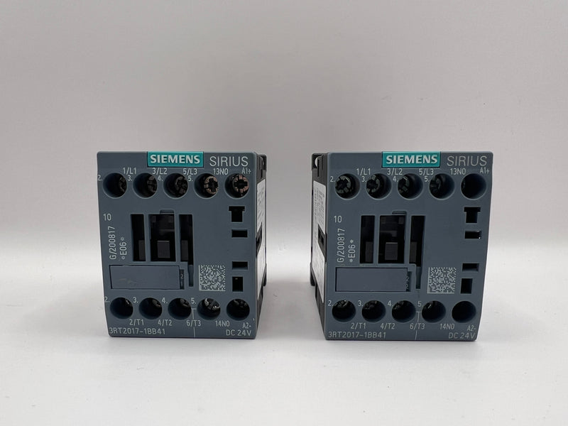 1x Siemens SIRIUS 3RT2017-1BB41 Contactor 24V AC Coil 3-Pole 9A