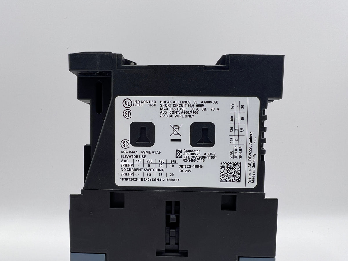 Siemens SIRIUS 3RT2026a-1BB40  CONTACTOR