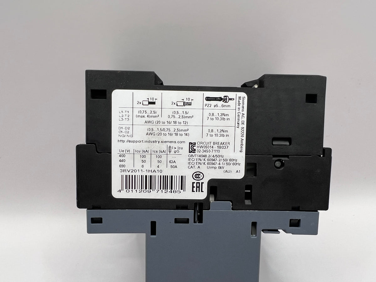 1x Siemens SIRIUS 3RV2011-1HA10 CONTACTOR