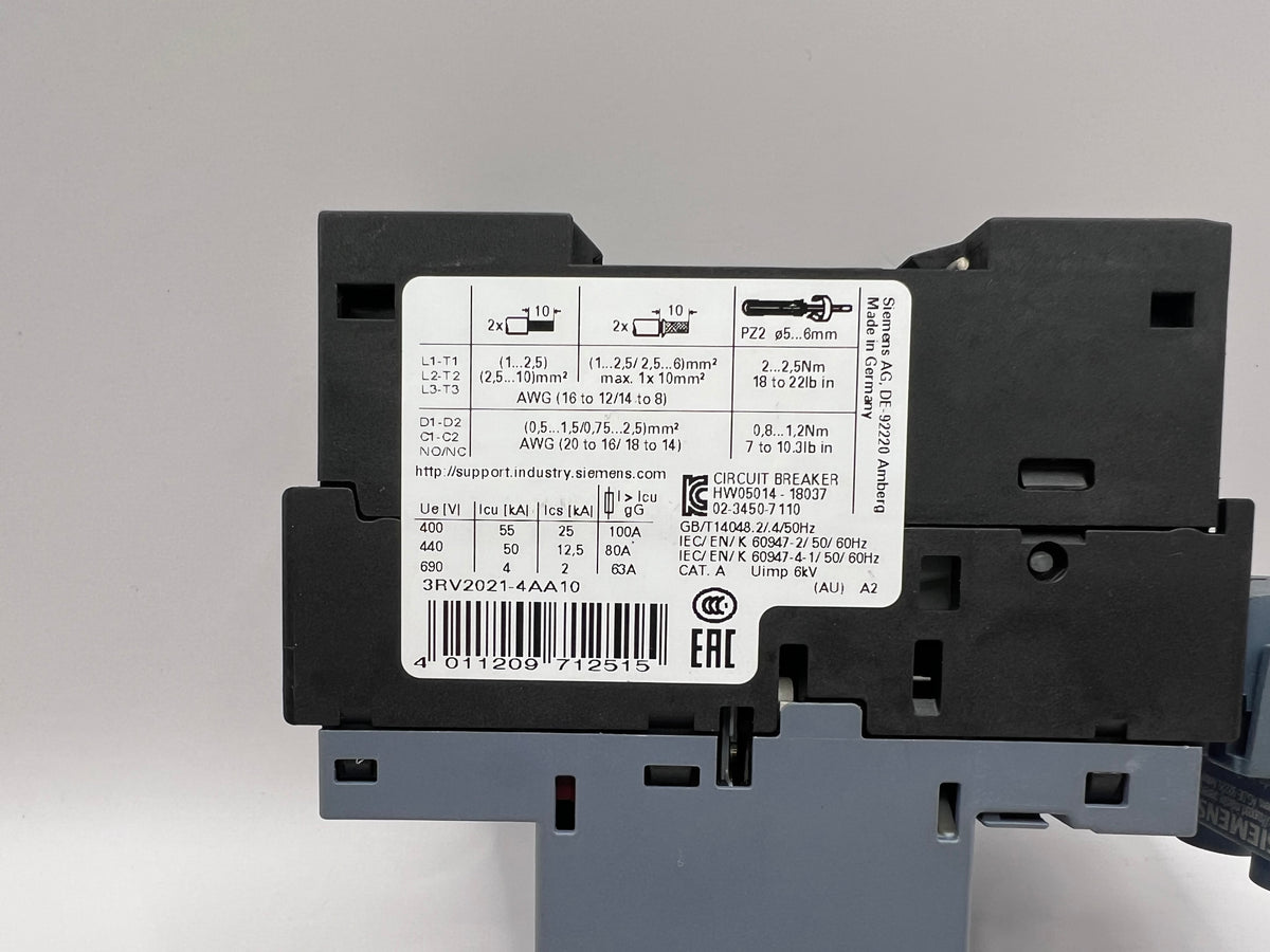 Siemens SIRIUS 3RV2021-4AA10 CONTACTOR