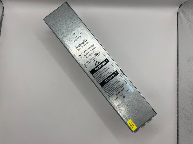 1x Rexroth NFD03.1-480-030 Servo Drive EMC Main Line Filter 480V AC 3-Phase 30A