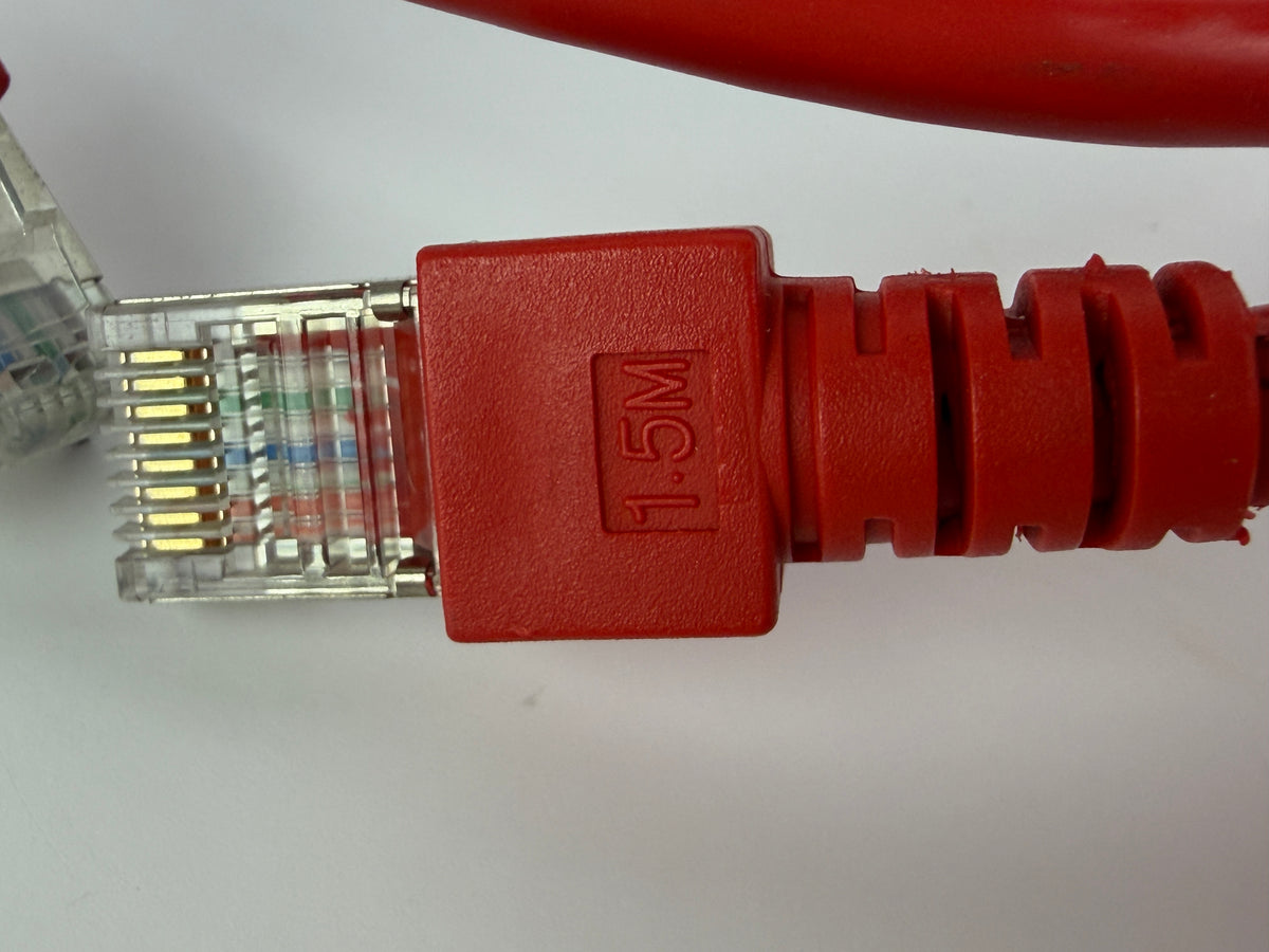 1x CAT5e SFTP Ethernet Patch Cable 1.5m RJ45 Shielded LAN 26AWG Red