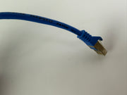 1x Inline CAT5e SFTP Ethernet Patch Cable 0.25m RJ45 Shielded 26AWG Blue 300MHz