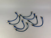 1x Inline CAT5e SFTP Ethernet Patch Cable 0.25m RJ45 Shielded 26AWG Blue 300MHz