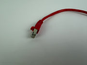 1x Inline CAT5e SFTP Ethernet Patch Cable 0.25m RJ45 Shielded 26AWG Red 300MHz